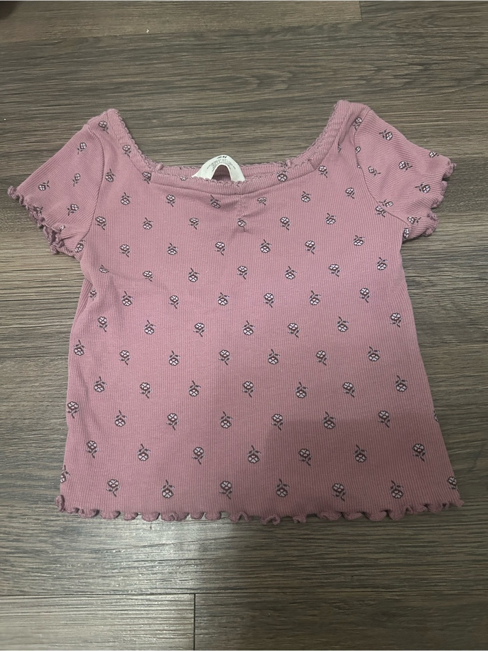 3/$12 H&M Pink Ribbed Short Sleeve Tee Girls Size 3T